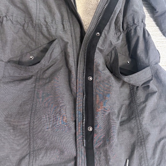 EDDIE BAUER Ladder Creek High-Pile Women's Gray Parka Faux Fur Hood Cinch Waist - Picture 11 of 16